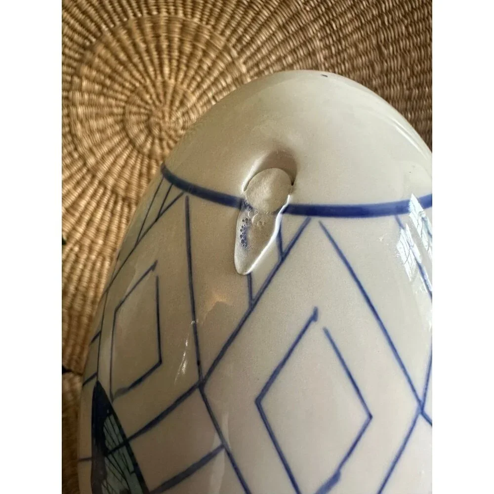Dolly Parton blue butterfly signature ceramic egg